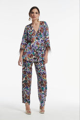 FLORAL PRINTED VISCOSE ROZEN JACKET